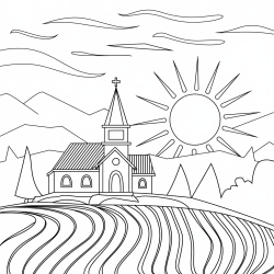 Desenho de Igrejas para colorir e imprimir: número 20