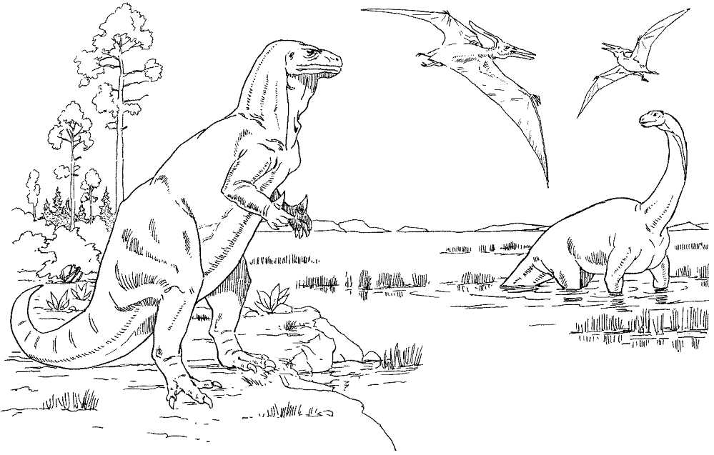Desenho de Iguanodonte para colorir e imprimir: número 4