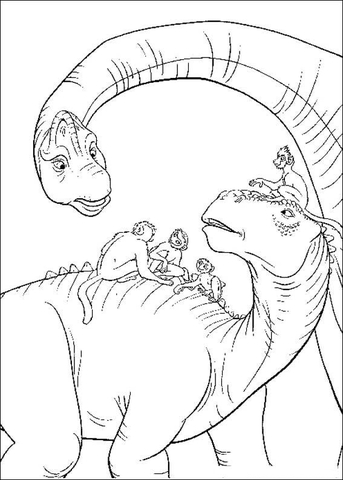 Desenho de Iguanodonte para colorir e imprimir: número 6