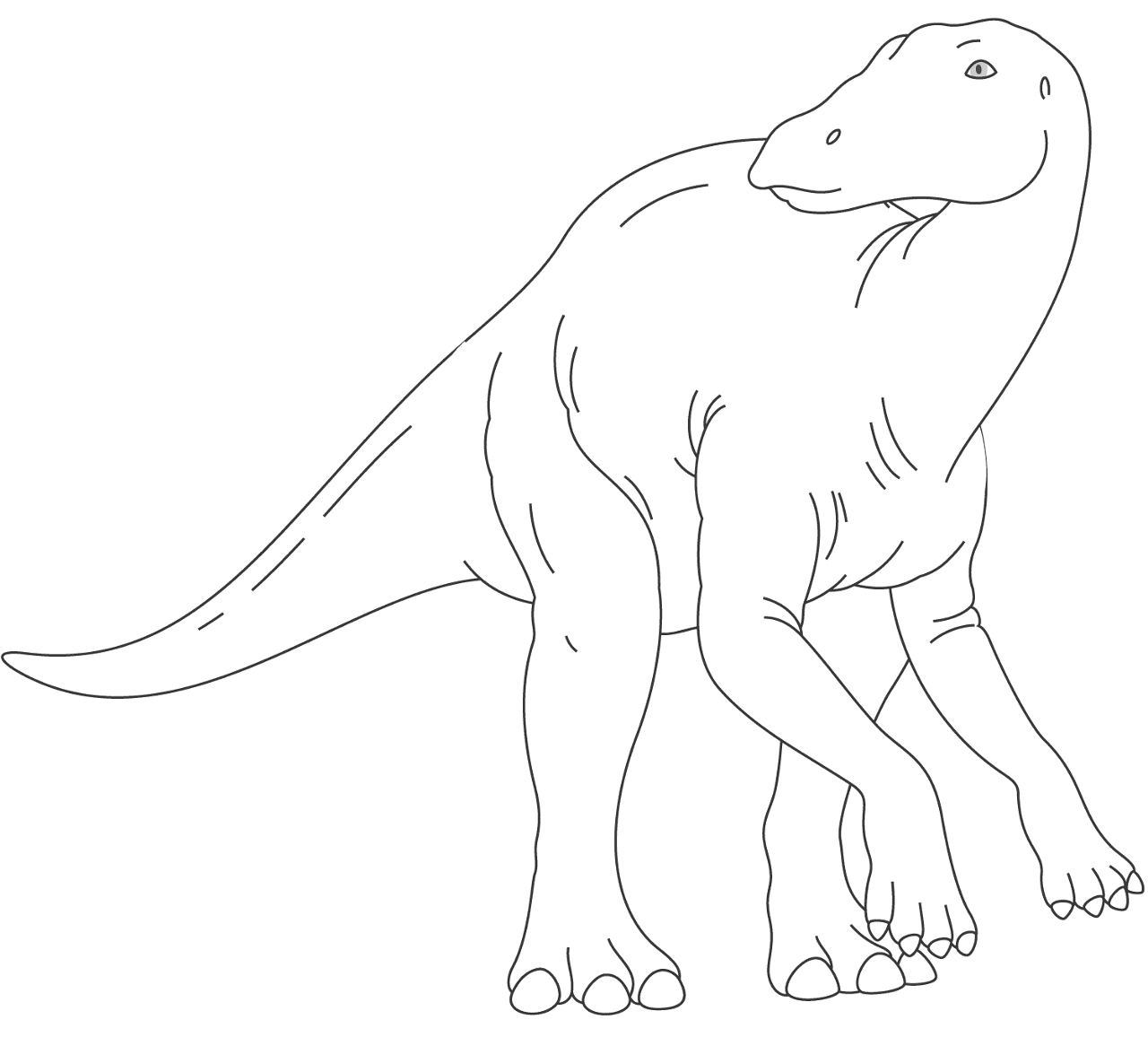 Desenho de Iguanodonte para colorir e imprimir: número 8