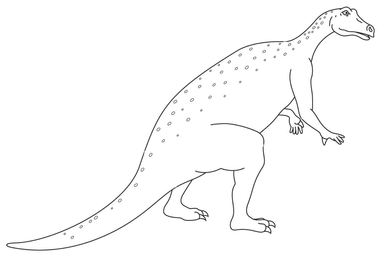 Desenho de Iguanodonte para colorir e imprimir: número 23