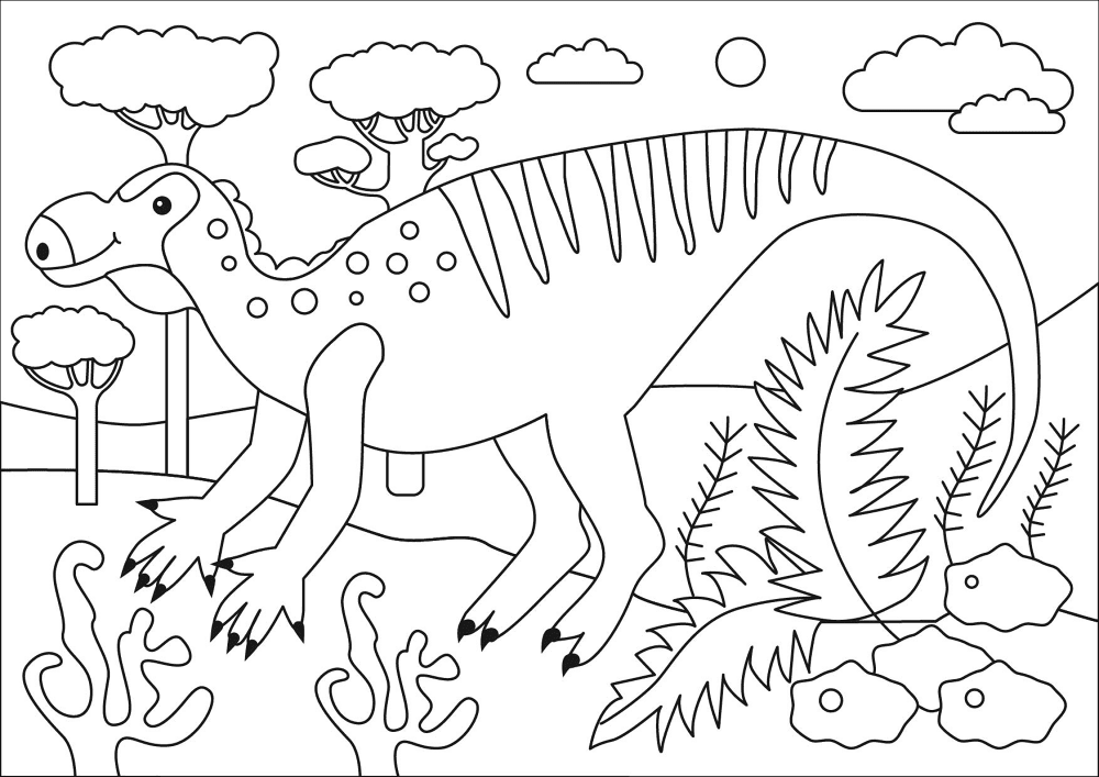 Desenho de Iguanodonte para colorir e imprimir: número 24