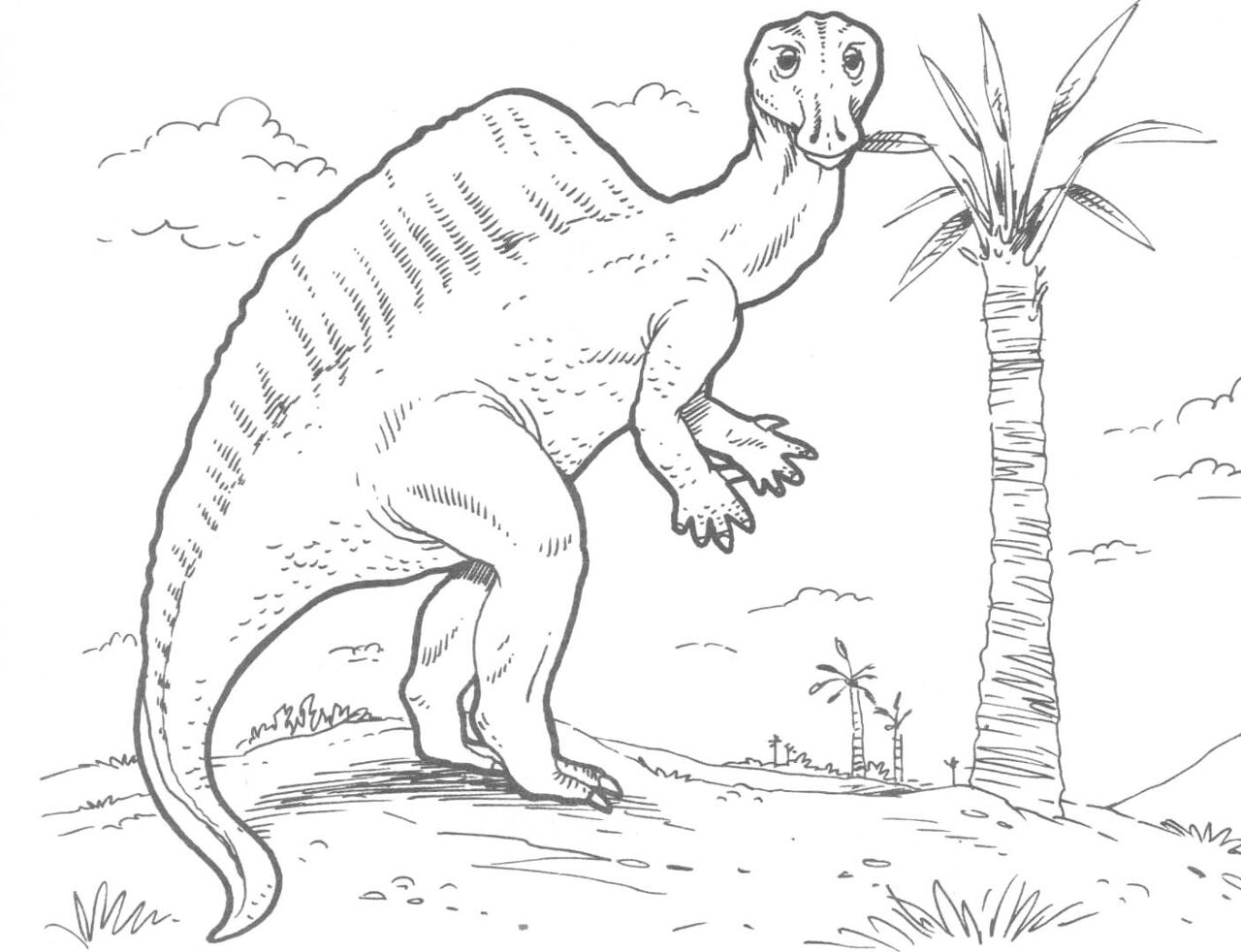 Desenho de Iguanodonte para colorir e imprimir: número 25