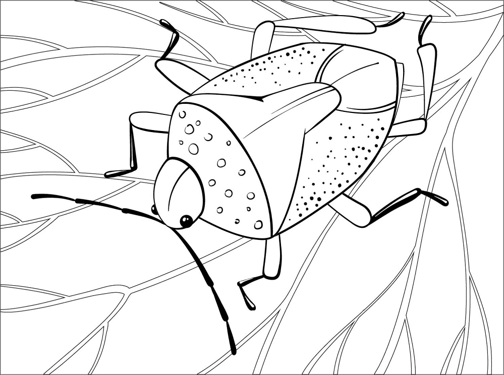 Desenho de Insetos para colorir e imprimir: número 1