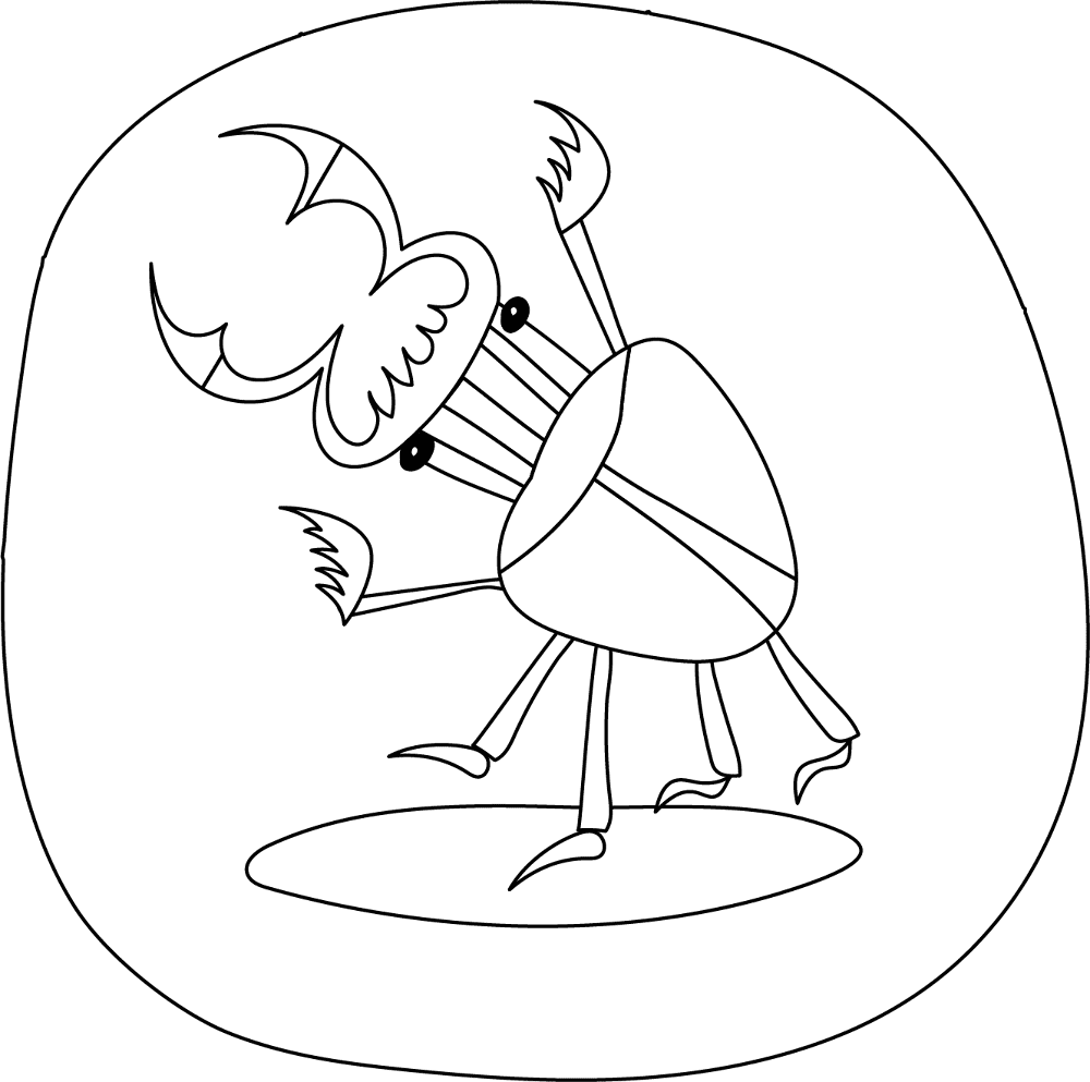Desenho de Insetos para colorir e imprimir: número 3