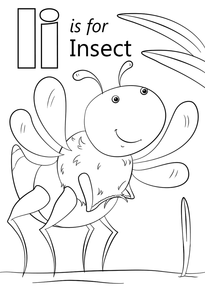 Desenho de Insetos para colorir e imprimir: número 47