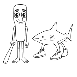 Desenho de Italian Brainrot para colorir e imprimir: número 4