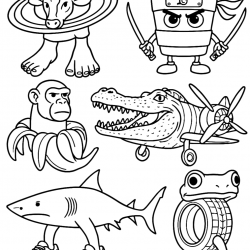 Desenho de Italian Brainrot para colorir e imprimir: número 7
