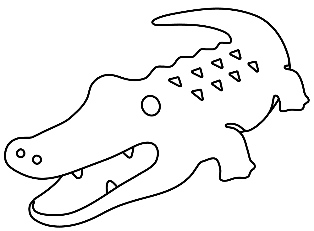 Desenho de Jacare para colorir e imprimir: número 4