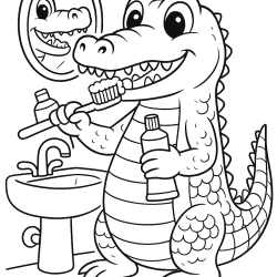 Desenho de Jacare para colorir e imprimir: número 13