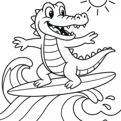 Desenho de Jacare para colorir e imprimir: número 15