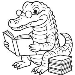 Desenho de Jacare para colorir e imprimir: número 16