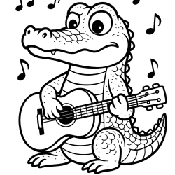Desenho de Jacare para colorir e imprimir: número 18