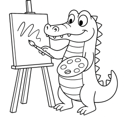 Desenho de Jacare para colorir e imprimir: número 20