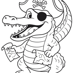 Desenho de Jacare para colorir e imprimir: número 21