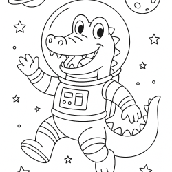 Desenho de Jacare para colorir e imprimir: número 22