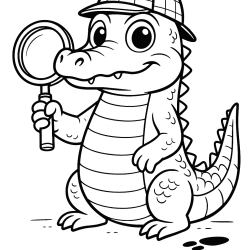 Desenho de Jacare para colorir e imprimir: número 23