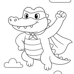 Desenho de Jacare para colorir e imprimir: número 24