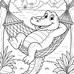 Desenho de Jacare para colorir e imprimir: número 27