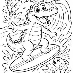 Desenho de Jacare para colorir e imprimir: número 30