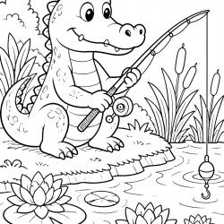 Desenho de Jacare para colorir e imprimir: número 31