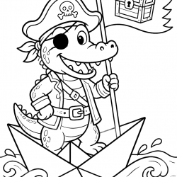 Desenho de Jacare para colorir e imprimir: número 33