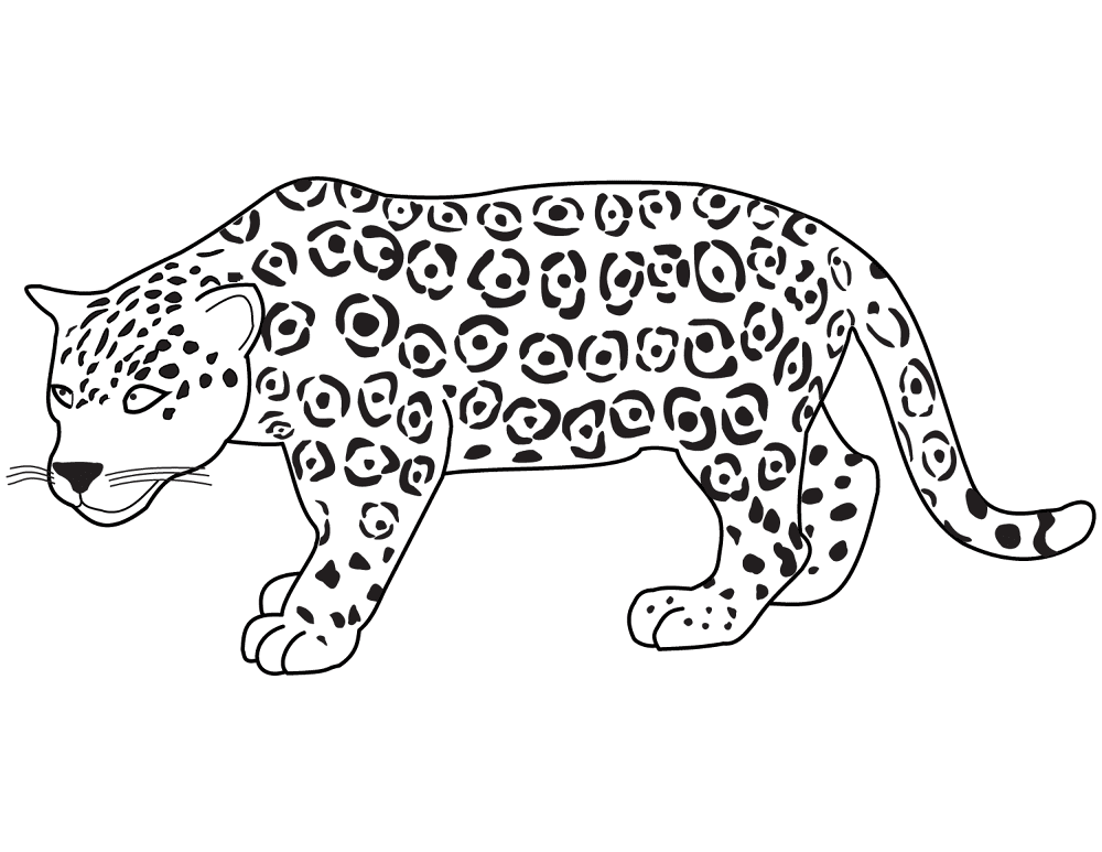 Desenho de Jaguar para colorir e imprimir: número 7