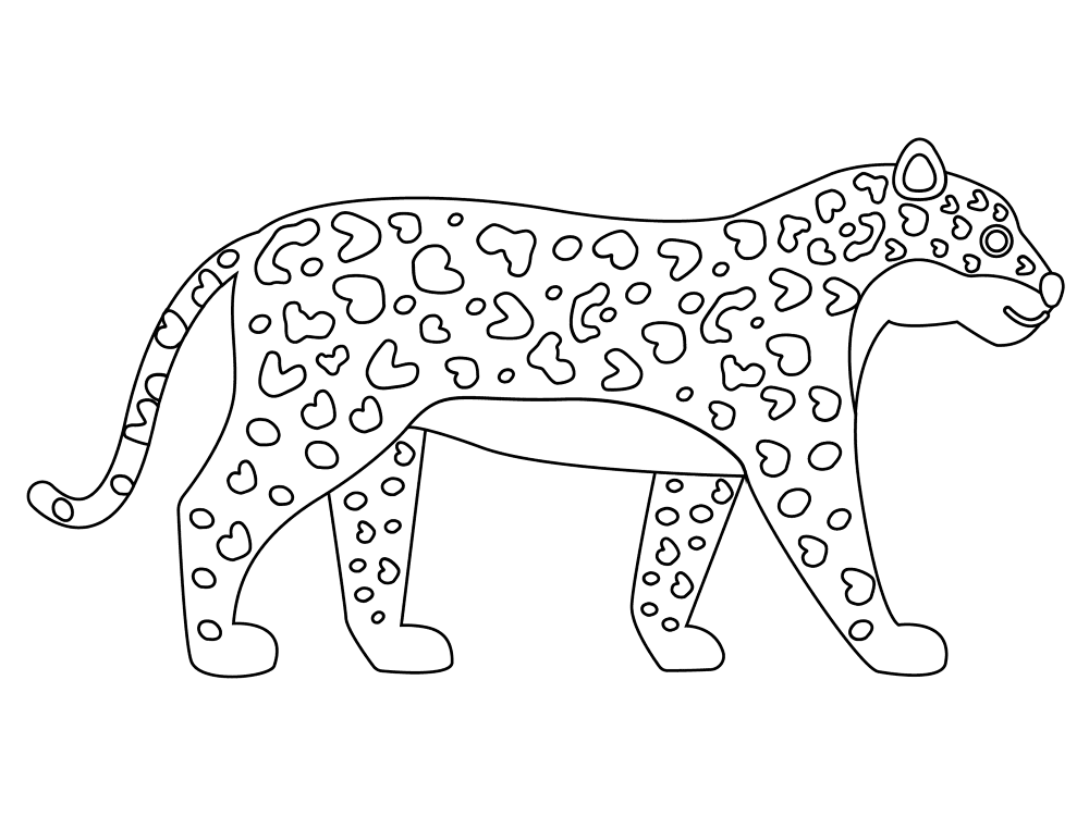 Desenho de Jaguar para colorir e imprimir: número 8