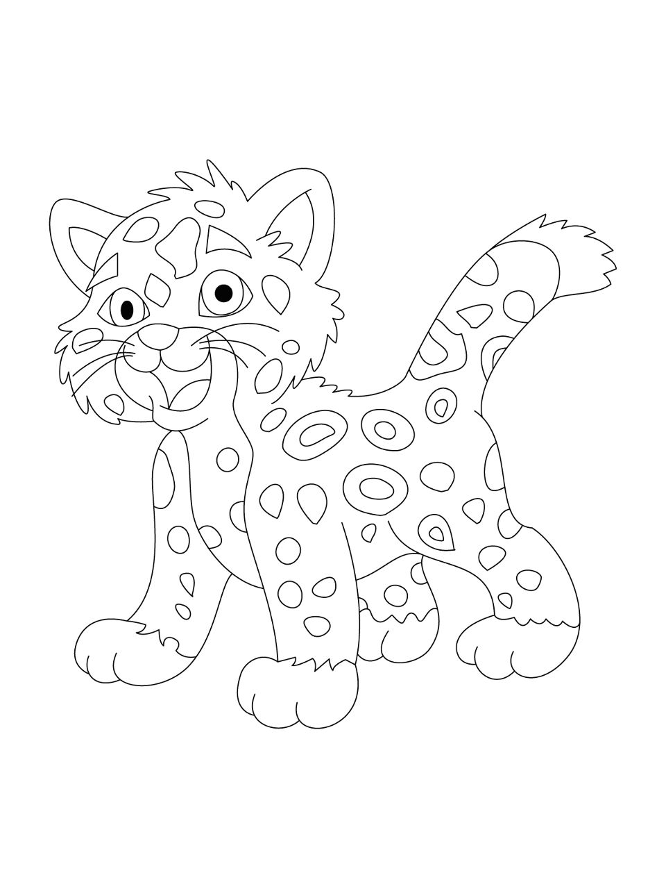 Desenho de Jaguar para colorir e imprimir: número 12