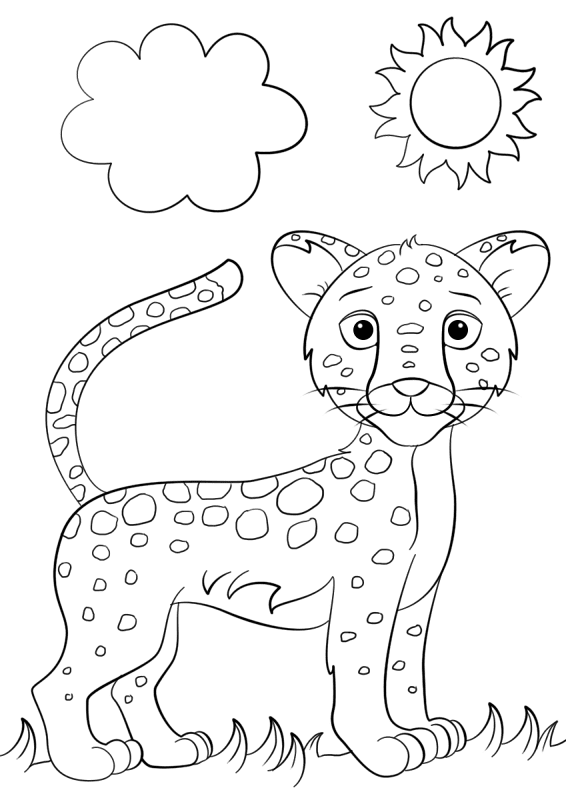 Desenho de Jaguar para colorir e imprimir: número 17