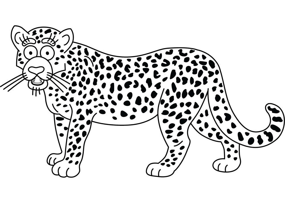 Desenho de Jaguar para colorir e imprimir: número 19