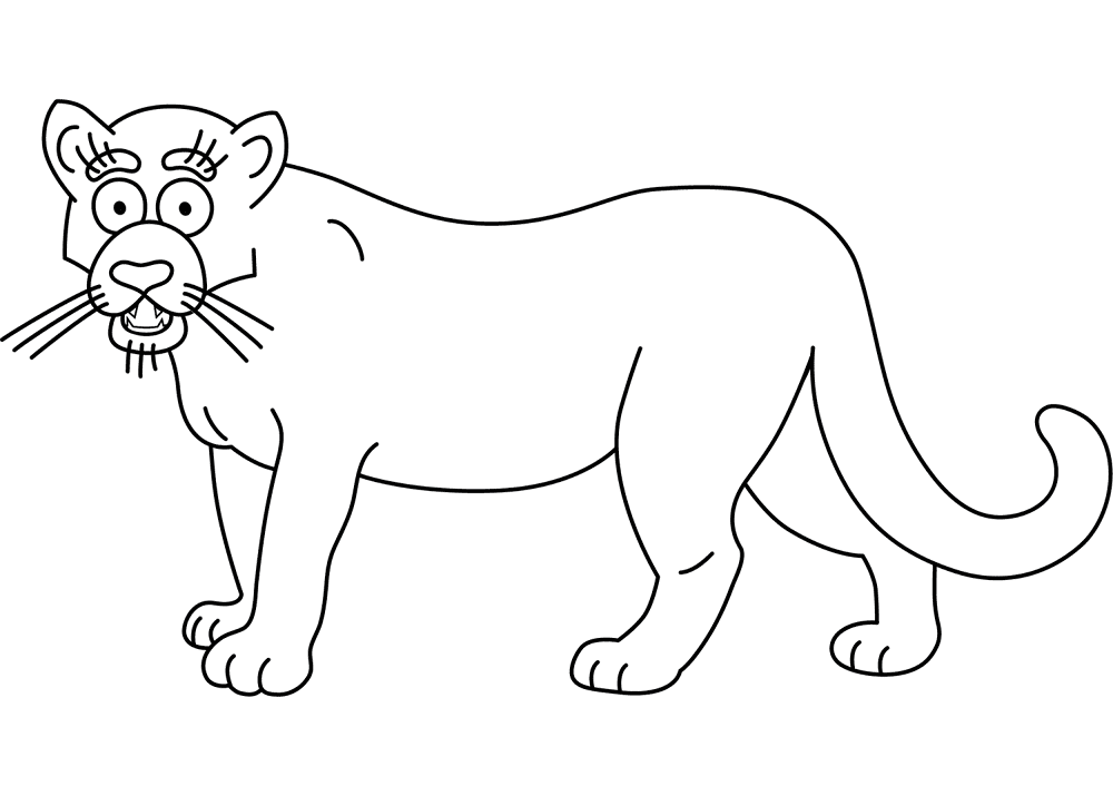 Desenho de Jaguar para colorir e imprimir: número 20