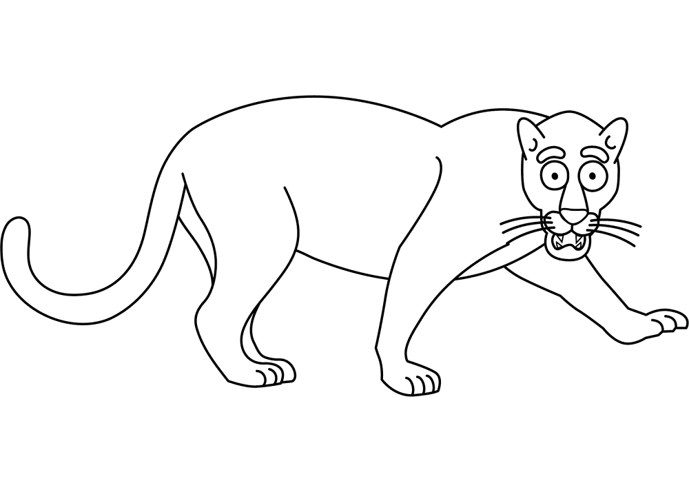 Desenho de Jaguar para colorir e imprimir: número 21