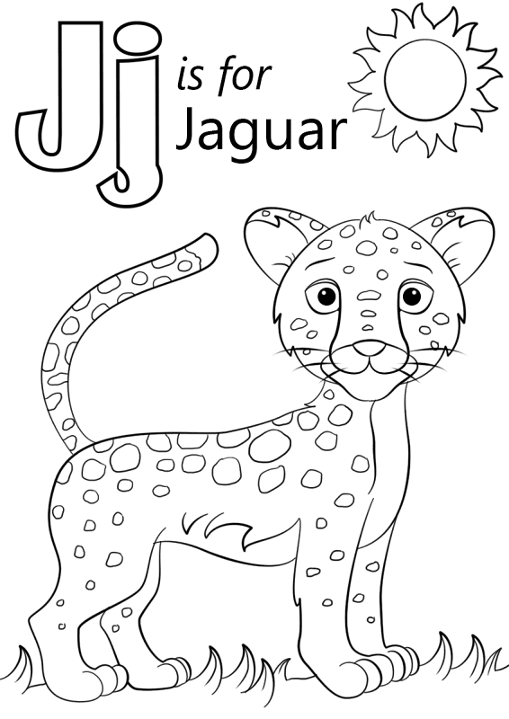 Desenho de Jaguar para colorir e imprimir: número 35
