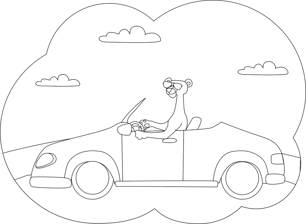 Desenho de Jaguar para colorir e imprimir: número 41