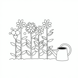 Desenho de Jardim para colorir e imprimir: número 1