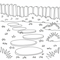 Desenho de Jardim para colorir e imprimir: número 4