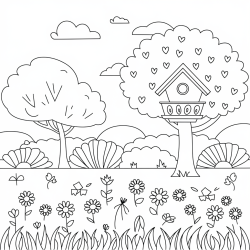 Desenho de Jardim para colorir e imprimir: número 6