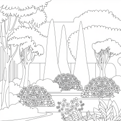Desenho de Jardim para colorir e imprimir: número 8