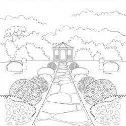 Desenho de Jardim para colorir e imprimir: número 9