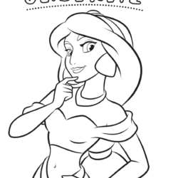 Desenho de Jasmine para colorir e imprimir: número 1
