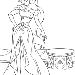 Desenho de Jasmine para colorir e imprimir: número 3