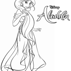 Desenho de Jasmine para colorir e imprimir: número 4