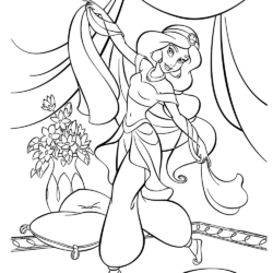 Desenho de Jasmine para colorir e imprimir: número 5