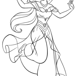 Desenho de Jasmine para colorir e imprimir: número 8