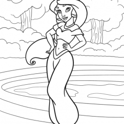 Desenho de Jasmine para colorir e imprimir: número 18