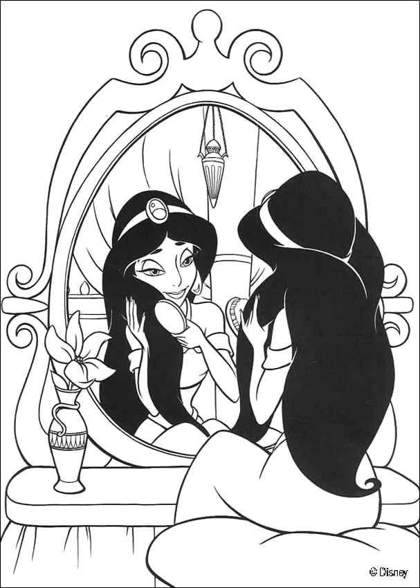 Desenho de Jasmine para colorir e imprimir: número 19