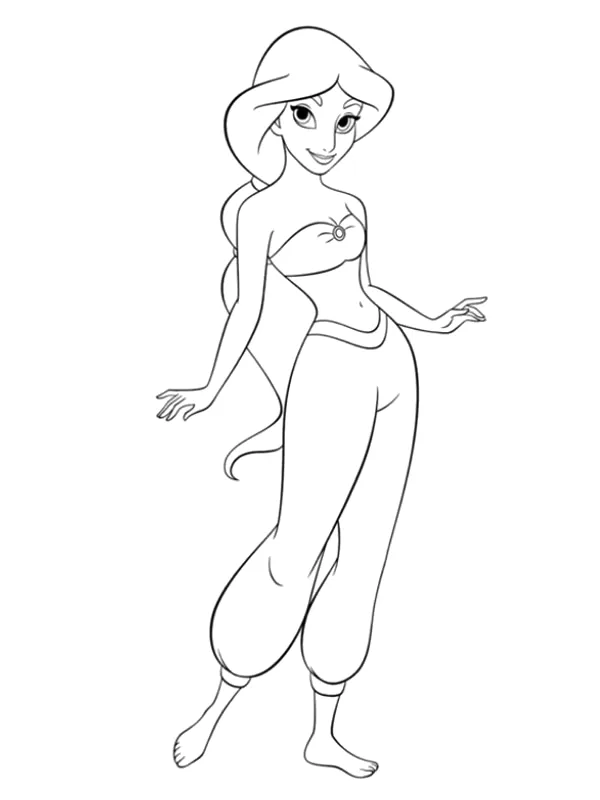 Desenho de Jasmine para colorir e imprimir: número 24