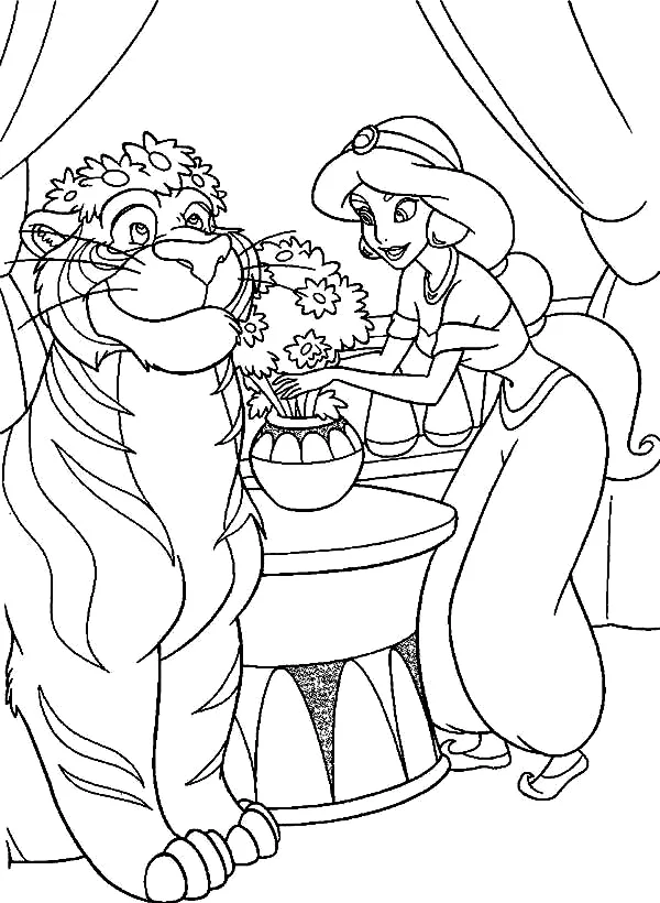 Desenho de Jasmine para colorir e imprimir: número 25