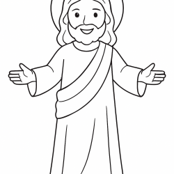 Desenho de Jesus para colorir e imprimir: número 3